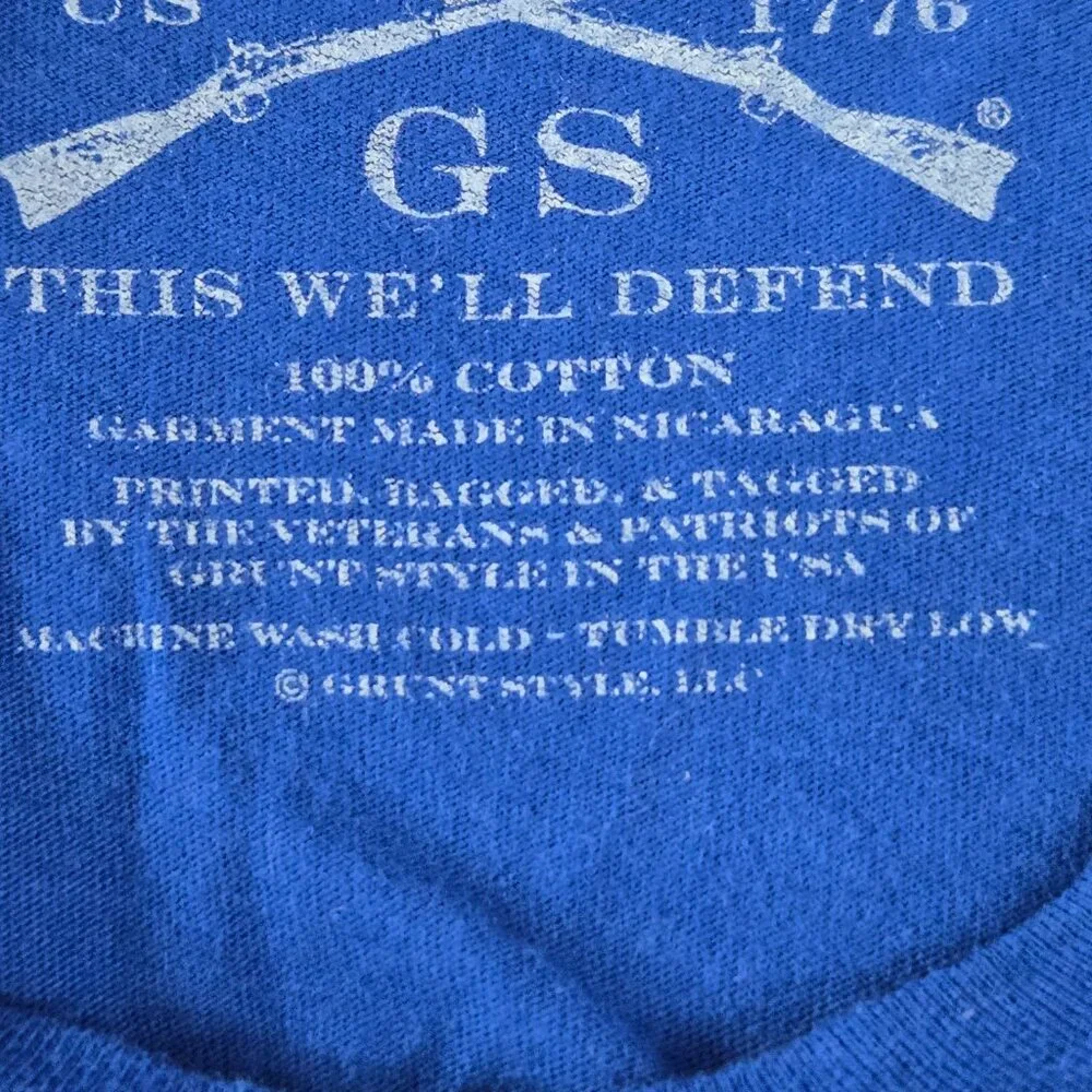 Grunt Style Men‎ Shirt SMALL Blue Graphic Print Day Of The Dad Printed